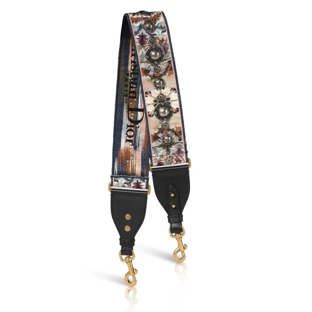Christian Dior Shoulder Strap Embellished Canvas